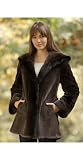 Women's Tatiana Sheared Beaver Fur Coat with Mink Fur Trim