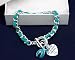 Teal Ribbon Bracelet-Leather Rope (Retail)