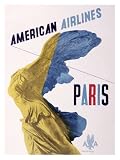 American Airlines Paris Travel Poster Giclee Poster Print, 24x32