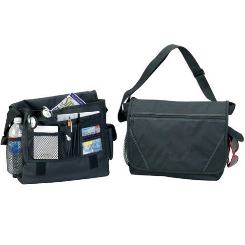 Messenger Briefcase Bag with Organizer, Black