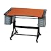 CraftMaster II Deluxe Drafting Table Cherry Woodgrain Top/Black Base