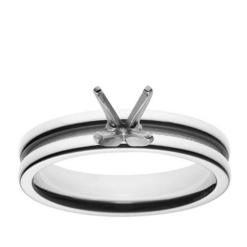 Platinum Ridged Engagement Ring Setting