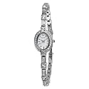 Bulova Women's 96T49 Crystal Pendant and Bracelet Set White Dial Watch