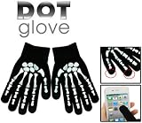 LUPO Skeleton Design One Size Adult E TIP Dot Gloves for iPhone 4S, 4, iPhone 3G/3GS, iPhone, iPad, BlackBerry & other Touch Screen Devices   BLACK