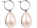 Genuine Pink South Sea Shell Majorca Pearl Earring Drops with 15mm Hoops