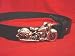 Black Leather Biker Belt with Metal Chopper Buckle - Biker, Clubbing, Rocker Unisex Leather Belt