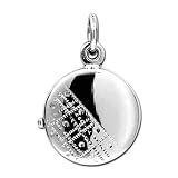 14kt White Gold Sphere Photo Locket Charm Pendant