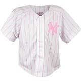 New York Yankees Pink 4-6X Girl's Majestic Replica Jersey