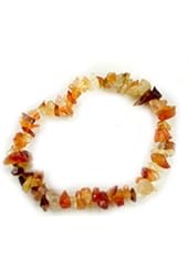 Promotion *(Buy 2 Get 1 Free) 1 Natural Healing Crystal Fire Agate Chip Gemstone 7 Inch Stretch Bracelet