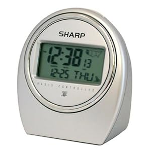 Sharp SPC364 Atomic LCD Bedside Alarm Clock (Silver) by Sharp