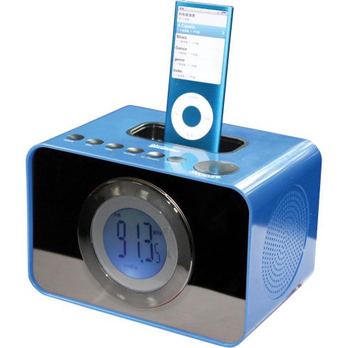 Sylvania Dock and Clock Radio for iPod (Blue)