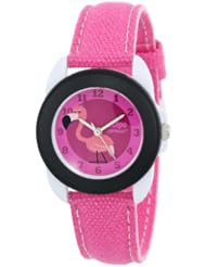 Sprout Unisex SC/1003BKWTPK Easy-to-Read Farrah Flamingo Born Pink Lives Green Dial Pink Organic Cotton Strap Watch