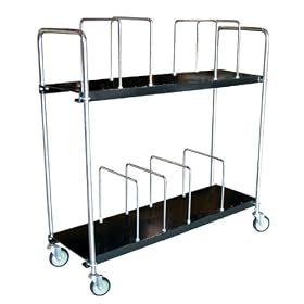 Vestil CTC-1856-B Steel Portable 2 Tier Carton Cart Stand, 400 lbs Capacity, 56" Length, 50" Height, 18" Depth