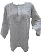 Indo-Boho Floral Embroidered White Cotton Tunic Kurti