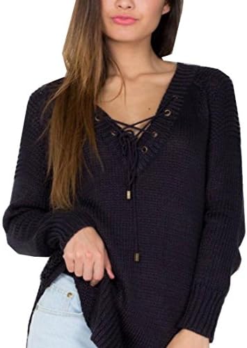 HMX Womens Thick Casual Sweater Solid Color Long Pullover XS Black