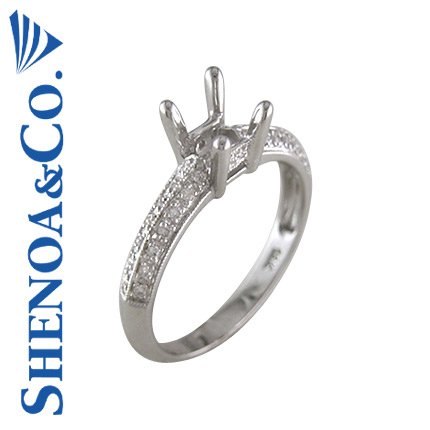 0.20 CT ROUND DIAMOND ENGAGEMENT STYLE RING SETTING MADE IN 18K WHITE GOLD