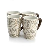 Nautica Bali Floral Linen 12-Ounce Mugs, Set of 4