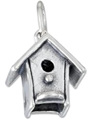 Sterling Silver Three Dimensional Birdhouse Charm