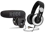 IMAGE OF Rode VideoMic Pro - Compact Directional On-camera Shotgun Microphone with Sennheiser HD 205-II Professional Headphones