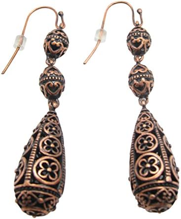 Copper Dangle earrings CE2618 - 2 1/4 inches long.