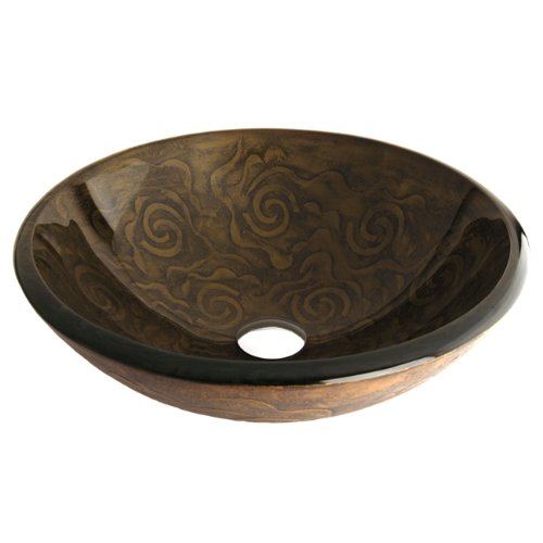 Fontaine Olive Swirls Glass Bathroom Sink