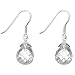 Sterling Silver Facted Briolette White CZ Cubic Zirconia Teardrop Earring