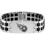 Team Titanium Tennessee Titans Steel & Rubber Link Bracelet