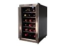 Vinotemp VT-18TEDS Thermo-Electric Digital 18-Bottle Wine Chiller, Black and Stainless