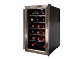 Vinotemp VT-18TEDS Thermo-Electric Digital 18-Bottle Wine Chiller, Black and Stainless