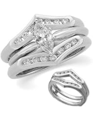 Ann Harrington Jewelry 14k White Gold 1/4 Ct Tw Diamond Ring Guard