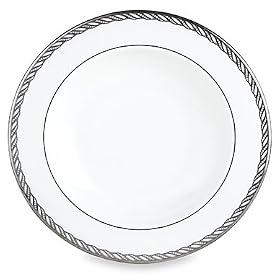 Lenox Serpentine Platinum Bone China Pasta Bowl Rim Soup by Lenox