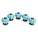 Icibgoods Kitchen Pumpkins Handles Pull Drawer Knobs Zinc Ceramic Door Cabinets Cupboard Hardware Set of 5 (Blue)