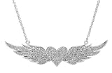 Flying Heart Pave CZ Angel Wing Necklace Emitations