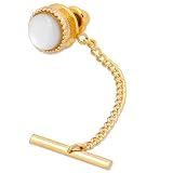 Mother of Pearl with Beaded Border by Competition gold metal tie tacks