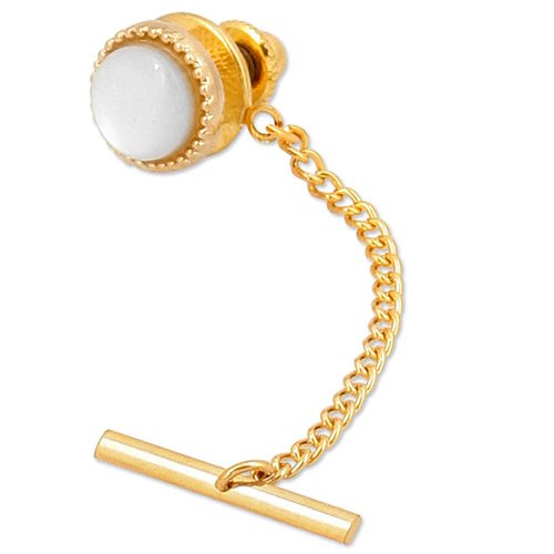 Click here to buy Mother of Pearl with Beaded Border by Competition gold metal tie tacks.