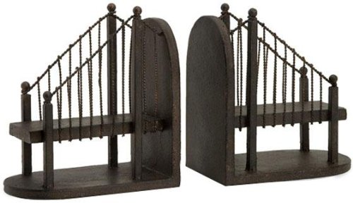 Suspension Bridge Bookends Set Of 2, SET OF 2, BRONZE
