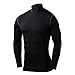 Men's Boys PowerLayer Compression Base Layer Top Long Sleeve Thermal Under Shirt - Mock Neck