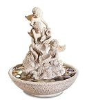 Stone-Finish Alabastrite Cherubs Fountain with Stones