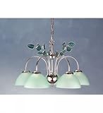 22 Inch W Green Leaf 5 Lt Chandelier Ceiling Fixture