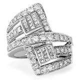 1 1/2 Carat Princess & Round Diamond 14k White Gold Right Hand Ring