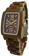 Tense 3 Window Dial Two-Tone Green/Sandalwood Wood Watch J8302GS DF
