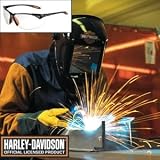 Harley-Davidson Signature Series Wide View 4 x 5 Shade 10 Welding Helmet Includes: Black Welding Helmet Bag & Clear Safety Eyewear