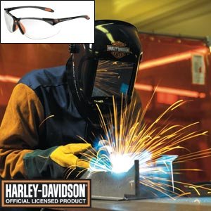 Harley-Davidson Signature Series Wide View 4 x 5 Shade 10 Welding Helmet Includes: Black Welding Helmet Bag & Clear Safety Eyewear