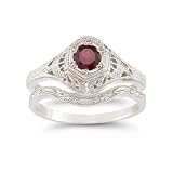 Enchanted Garnet Bridal Set in .925 Sterling Silver