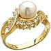 14kt Yellow Gold Pearl and Diamond Ring