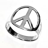 Sterling Silver Ring - Peace Sign - Size: 5-14