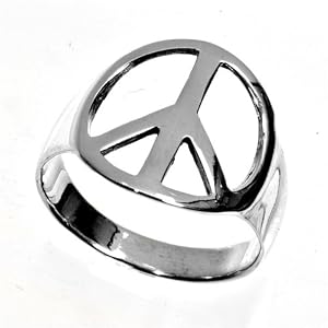 Sterling Silver Ring - Peace Sign - Size: 5-14