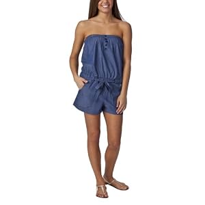 Mossimo Supply Co. Juniors Strapless Chambray Romper - Blue