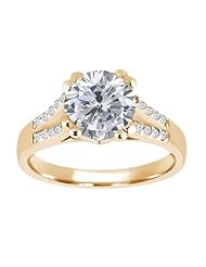 1.24 Ct Round H/I Diamond White Topaz 18K Yellow Gold Ring