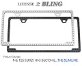 Swarovski Crystal Rhinestone Chrome License Plate Frame with Clear Crystal (NEW SlimLine Style)